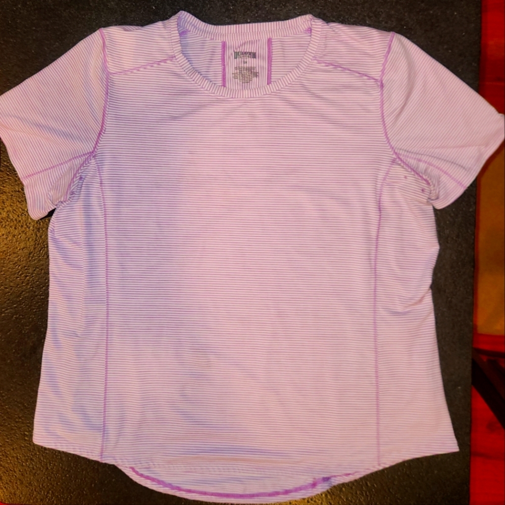 EUC-Duluth Trading Co. Purple/White Pier Genius Short Sleeve T-Shirt 1X